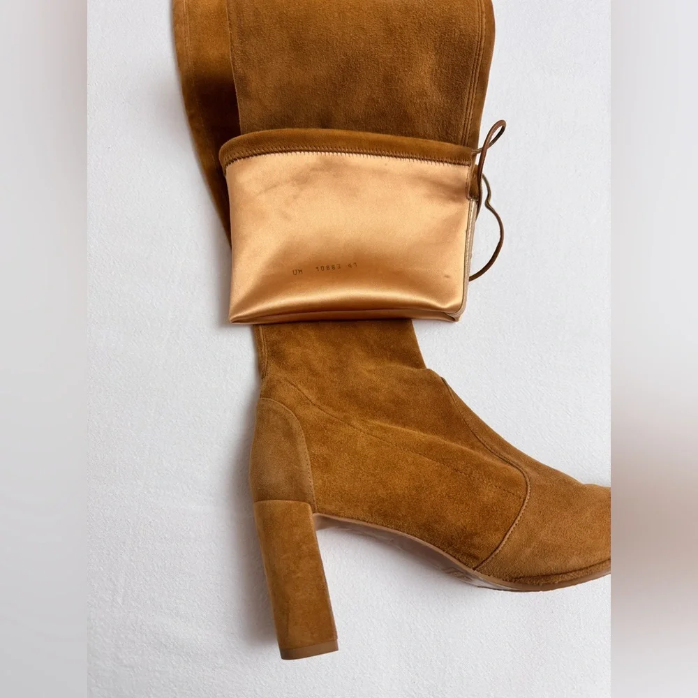 Stuart Weitzman Suede Leather Over-The-Knee Boots Size 41 Classic Old Money